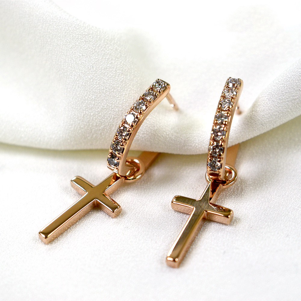 Серьги-трансформеры с крестами