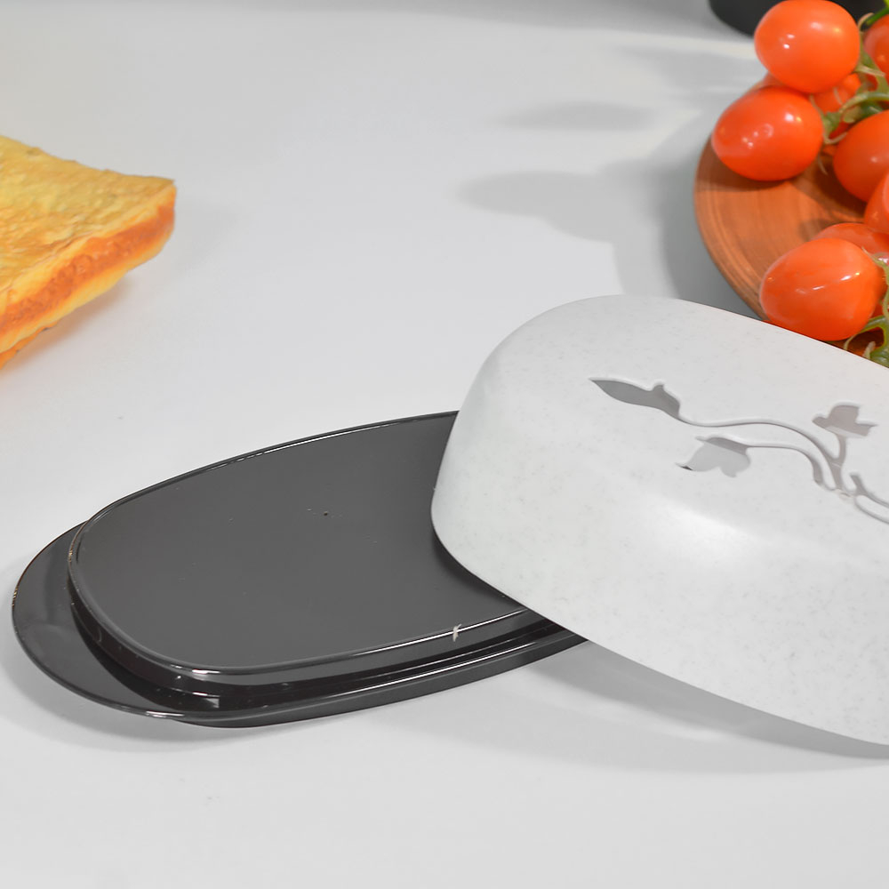 Масленка "Basilic", цвет белый мрамор