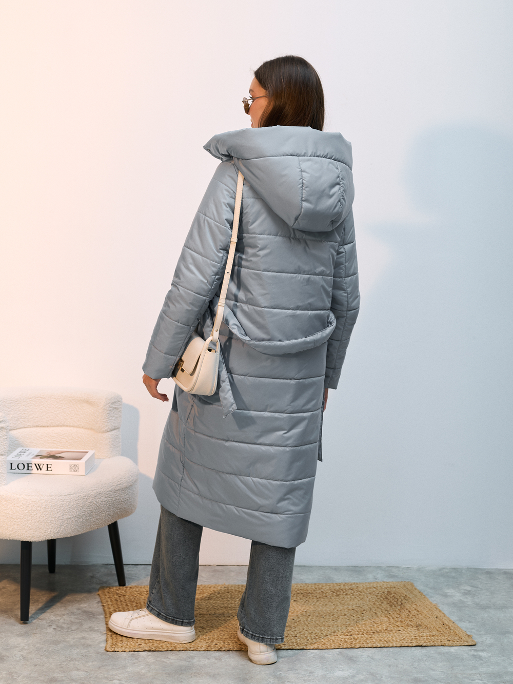 Пальто  демисезонное "Анель" голубой