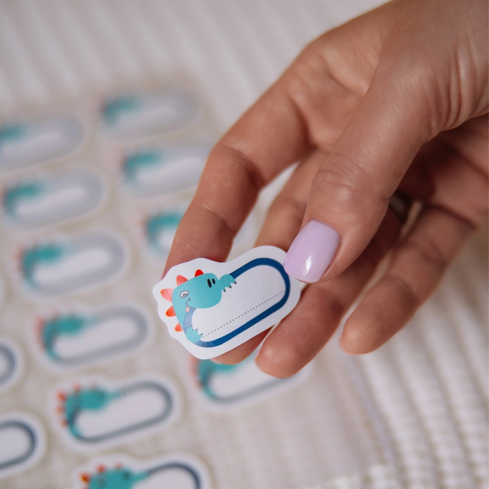 Термонаклейки детские Динозавр (синий), 18 шт