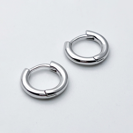 Ювелирные швензы Конго с родиевым покрытием, размер 13 мм, цена за пару