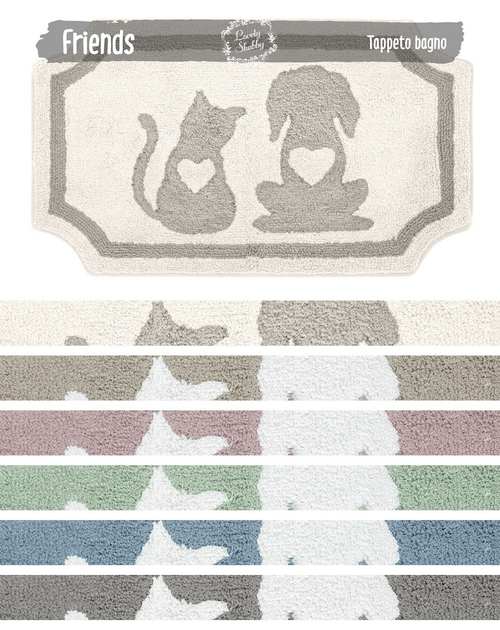 Коврик для ванной в ассортименте "Друзья" 50x80см Хлопок