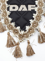 Вымпел тройной DAF (экокожа, черный с бежевыми кисточками)
