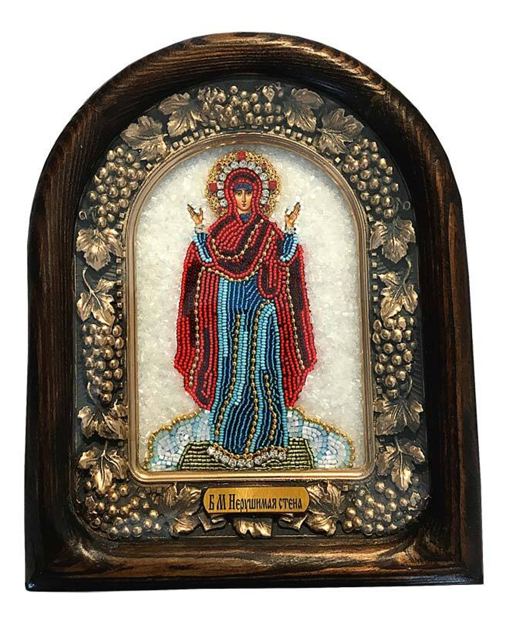 Дивеевская икона Пресвятая Богородица Нерушимая Стена, печать, бисер