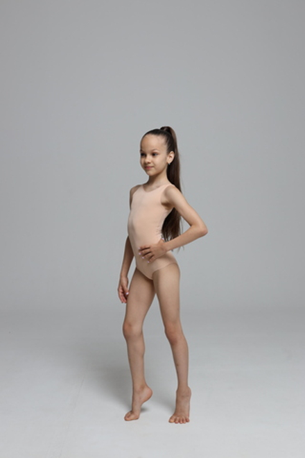 Боди гимнастическое утягивающее бежевое (под купальник)
