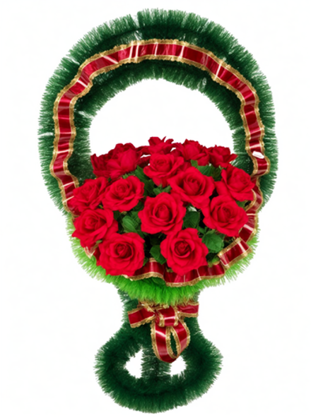 Ритуальная корзина Бархатные розы большая 95*60