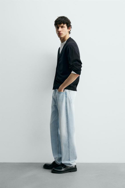 ZARA ДЖИНСЫ STRAIGHT FIT, ГОЛУБОЙ