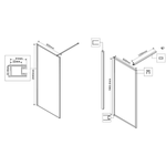 Душевая перегородка Walk-In VSW-1HP900GFB, 900*2000, черный матовый, стекло матовое тонированное
