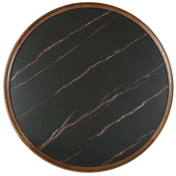 Журнальный столик Vario Ø80х46 см, черная керамика, орех