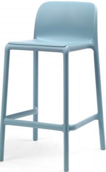 Стул пластиковый полубарный Faro Mini голубой Италия