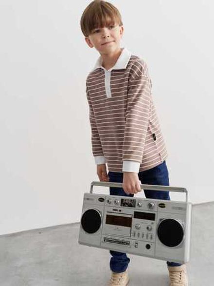 Свитшот поло облегченный "Полоска Какао" 7+