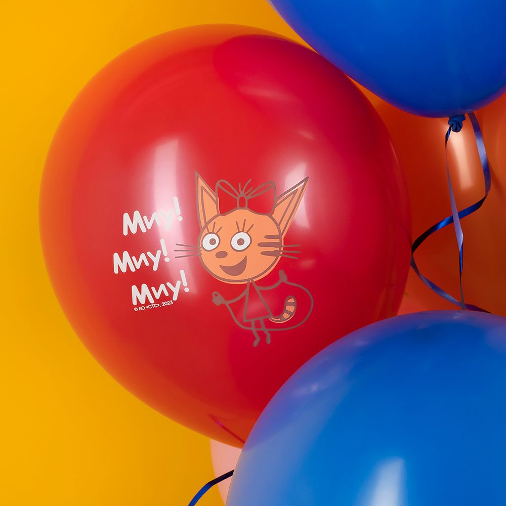 Шар (12''/30 см) Три Кота, Игры во дворе, Ассорти, пастель, 1 ст, 10 шт.