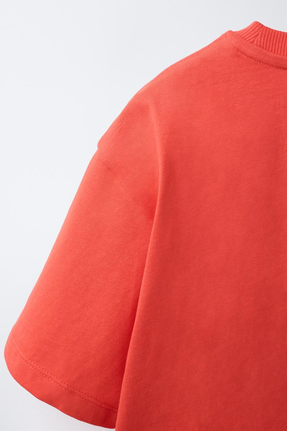 ZARA ФУТБОЛКА С НАДПИСЬЮ, КРАСНЫЙ