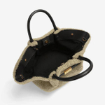 Сумка DeMellier The Midi New York Beige Shearling & Black Smooth