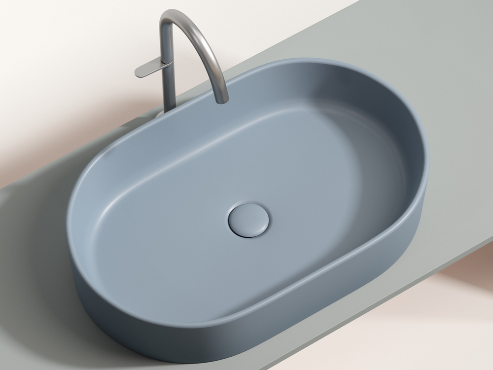 Умывальник чаша накладная овальная (цвет Серо-x