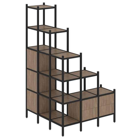 Лофт Угловой внешний стеллаж наборный VR.L-59  1278*1278*2280