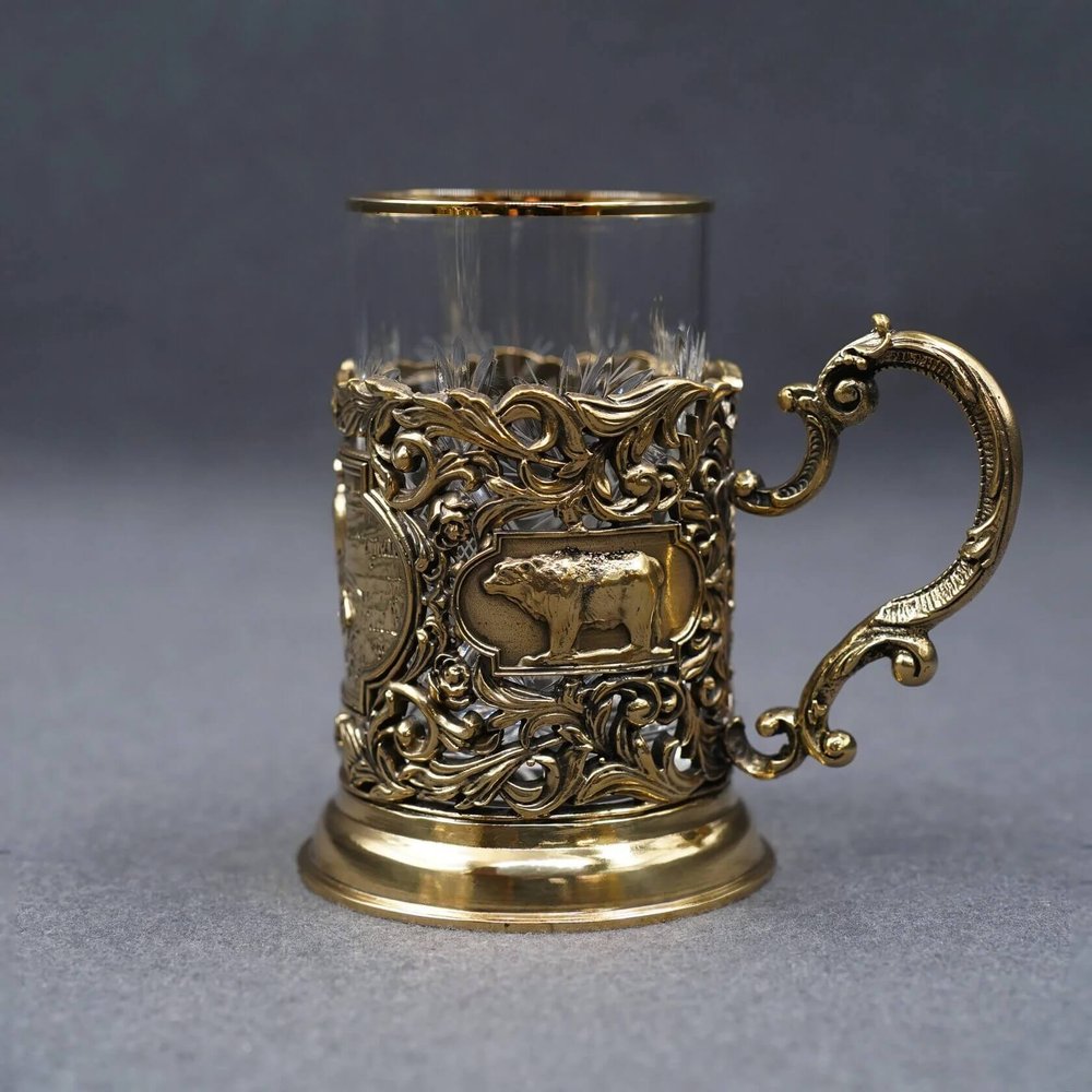 Подстаканник подарочный «Охотники на привале»