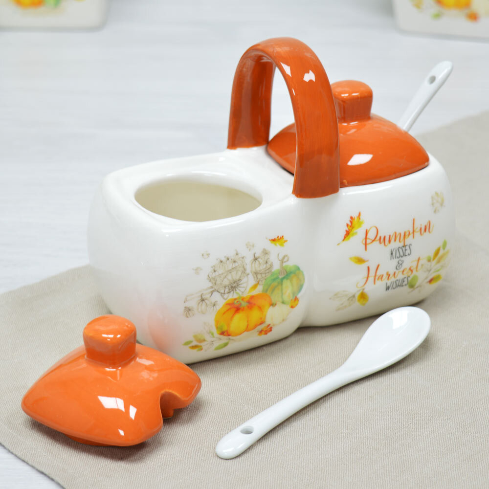 Банка для специй 2-х секционная 250мл "Тыква"