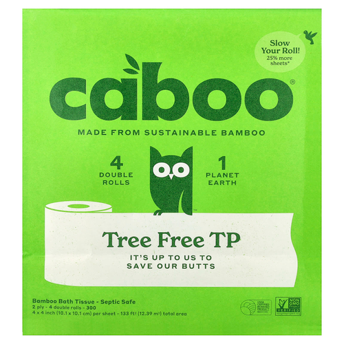 Caboo, Tree Free TP, 4 двойных ролика