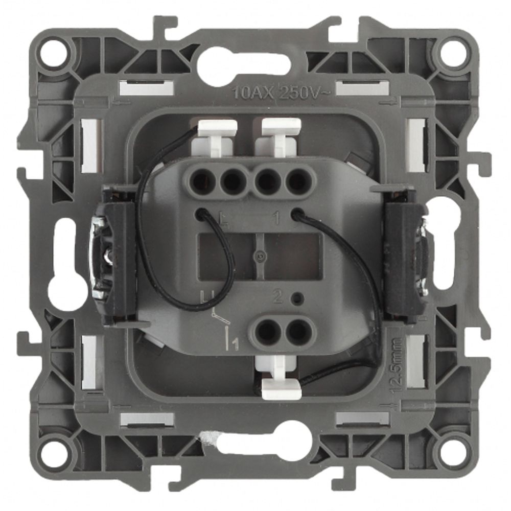 12-1102-06 ЭРА Выключатель с подсветкой, 10АХ-250В, IP20, Эра12, чёрный