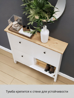 IKEA Обувница 3 ящ, HEMNES 89х127х30, черная/св-коричневая, из массива сосны, КЫМОР (ХЕМНЭС ИКЕА)