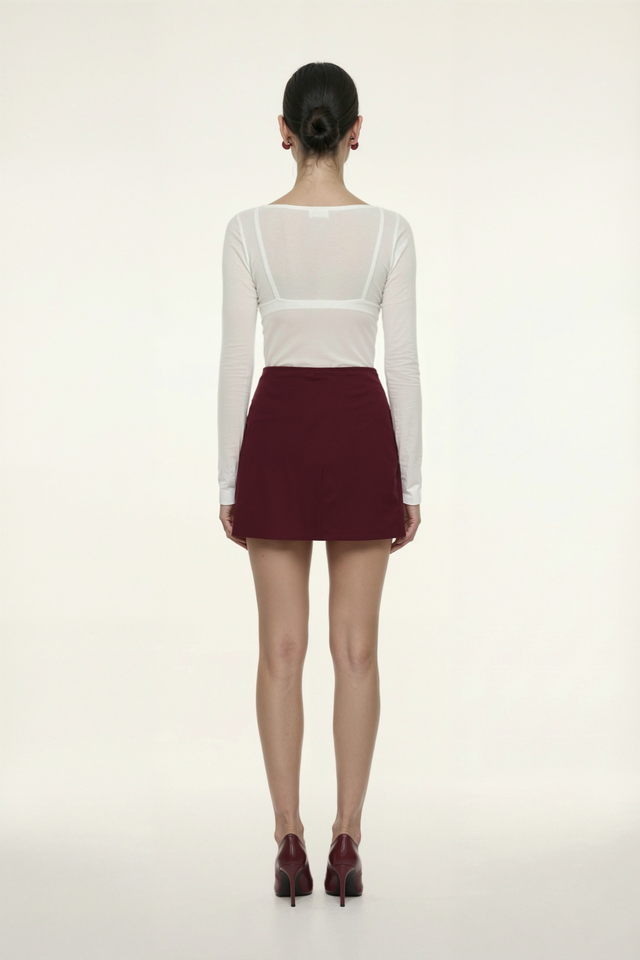 Юбка мини из костюмной ткани