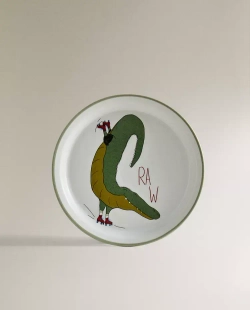 ZARA HOME ДЕТСКАЯ КЕРАМИЧЕСКАЯ ТАРЕЛКА С ПРИНТОМ «КРОКОДИЛ», РАЗНОЦВЕТНЫЙ