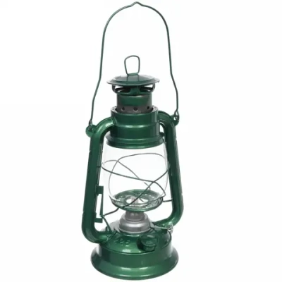 Лампа керосиновая «Винтаж» 28см 280мл переносная, цвет зеленый