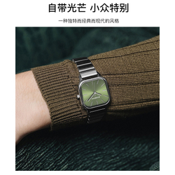 STARKING Quartz Movement Stainless Steel Watchband Watch Women"s Watch Green Dial