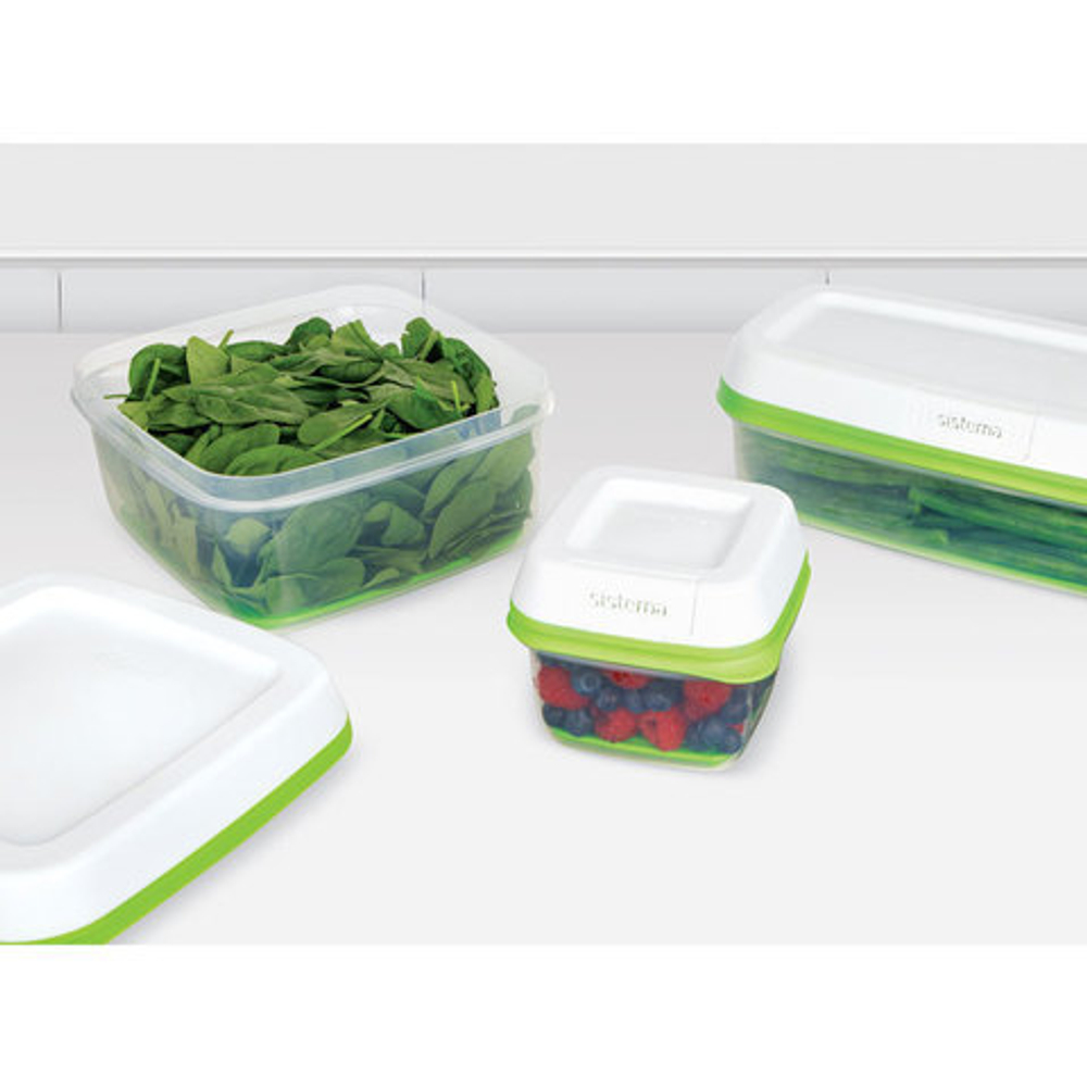 Контейнер квадратный 2.6 л Sistema FreshWorks зеленый