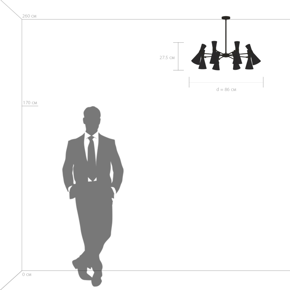 816081 Люстра DUMO 8х40W E14 ЛАТУНЬ/ЗОЛОТО