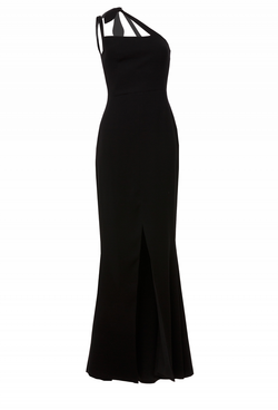 Вечернее платье в пол с ассиметричными лямкам 50-19SS