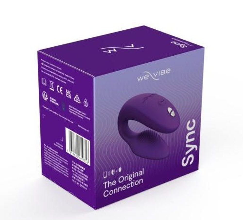 Вибромассажер We-Vibe "Sync NEW", для пар, водонепроницаемый, силиконовый, фиолетовый