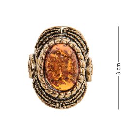 AM-2479 Кольцо «Орбита» (латунь, янтарь)