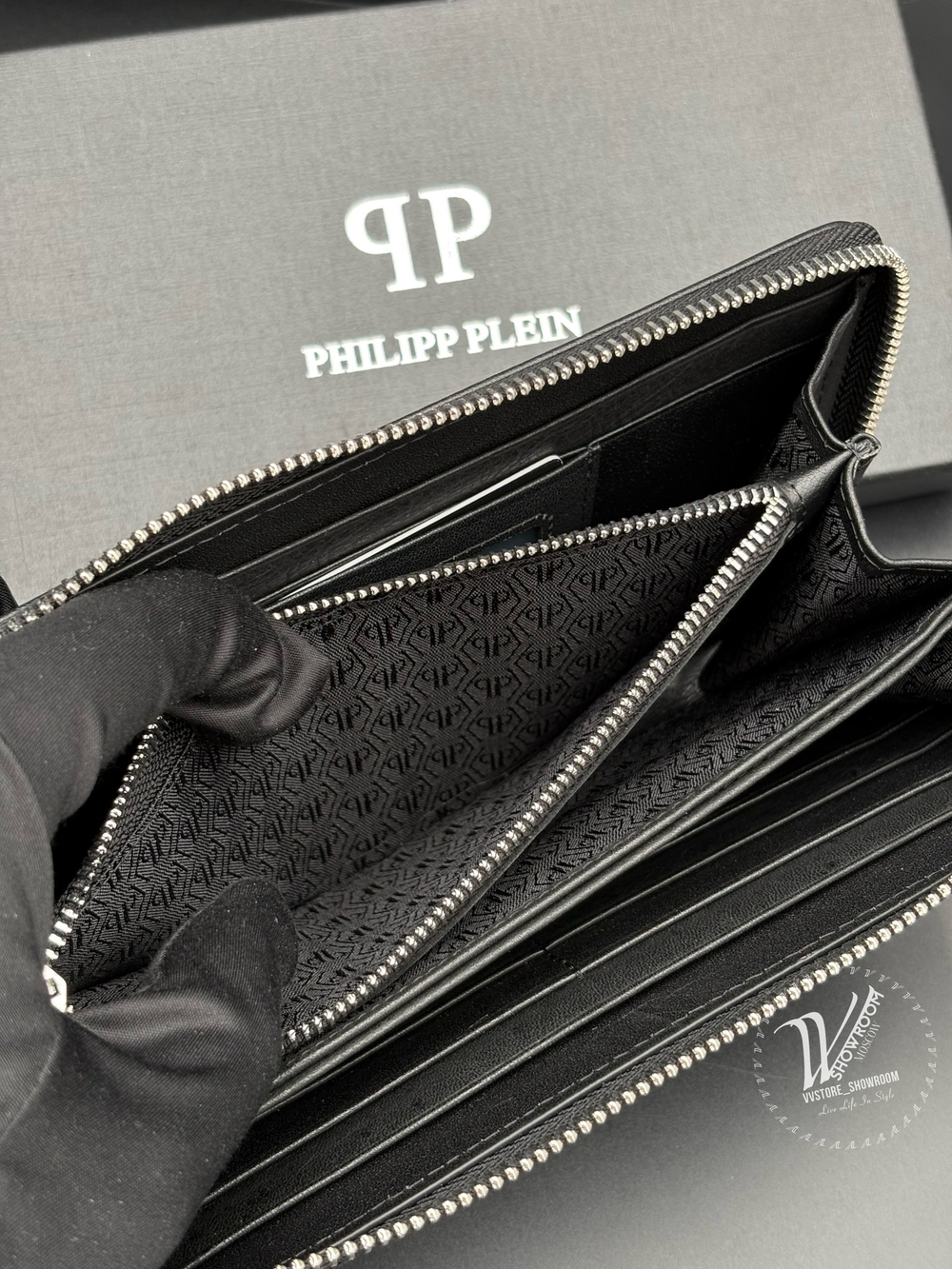 Кожаный кошелек на молнии Philipp Plein