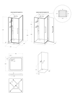 Душевая кабина BelBagno UNO-CAB-A-1-90-C-Cr-Bi-TOP-L, левосторонняя