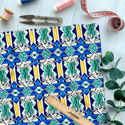 Ткань премиум интерлок этническая мозаика