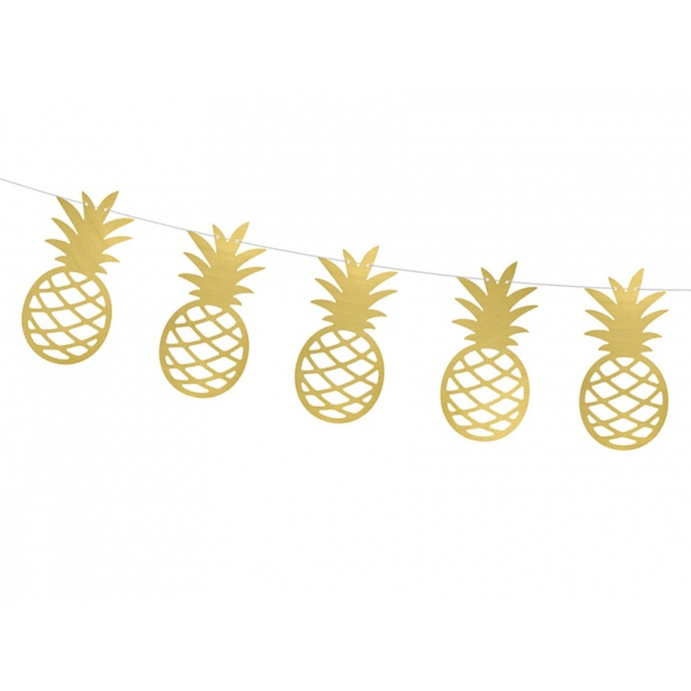 Гирлянда бумажная «Ананас» в золотом цвете, 150 см