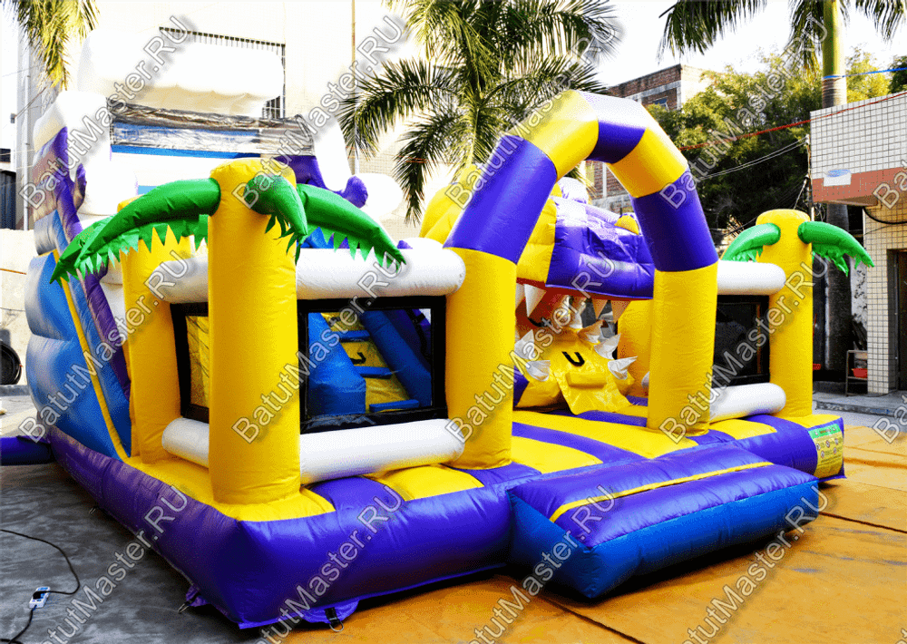 Коммерческий батут "Белый клык" с немеханизированной головой, размер 6*5*4 м