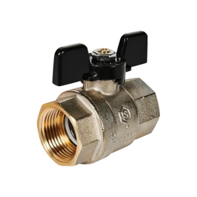 Кран шаровой полнопроходной STOUT - 1" (ВР/ВР, PN40, Tmax 150°C, ручка-бабочка черная)