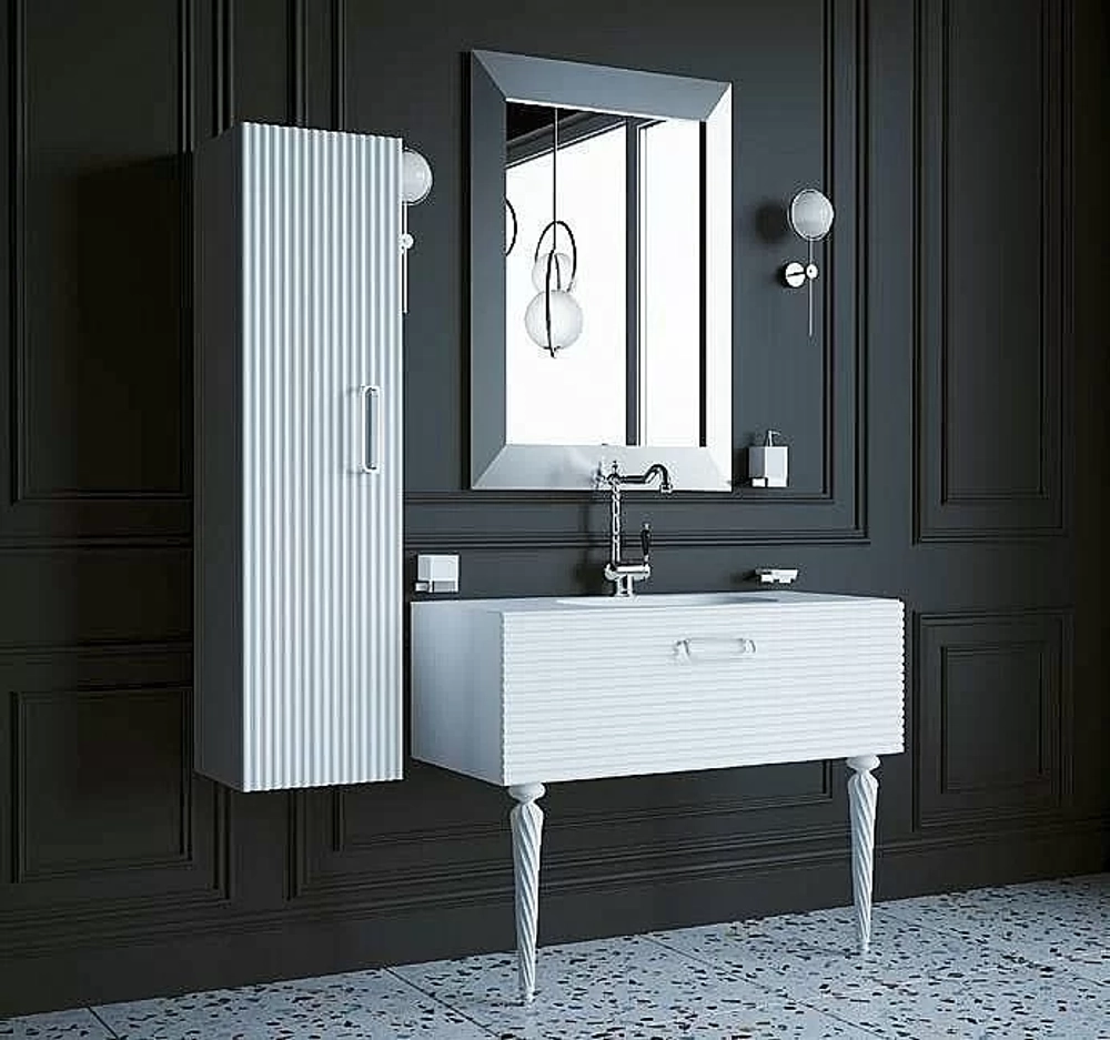 Тумба с раковиной Armadi Art Vallessi Avantgarde Linea 80 белая с хромом