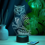 3Д-светильник "Сова на ветке"