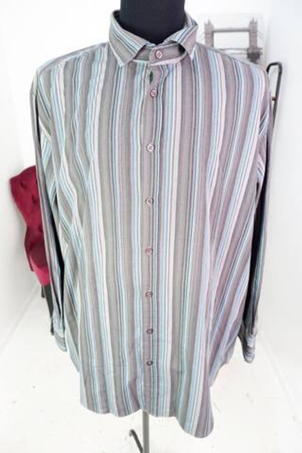 Рубашка полосатая, маркировка 47/48, визуально на 60 размер