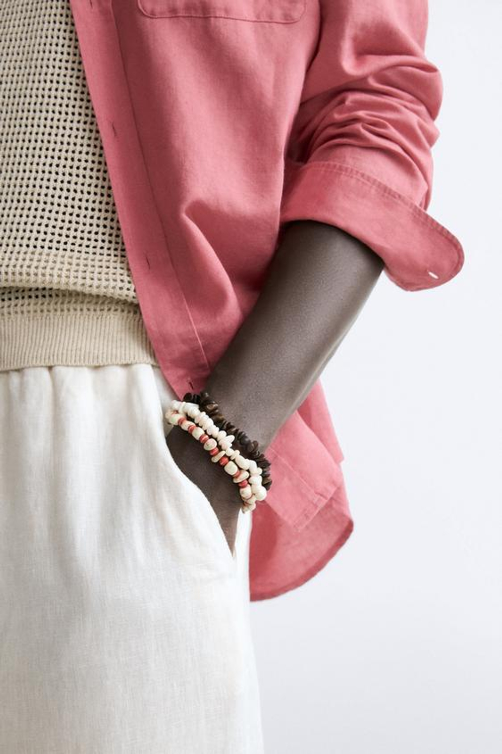 ZARA НАБОР ИЗ ТРЕХ БРАСЛЕТОВ С КОНТРАСТНЫМИ ДЕТАЛЯМИ, РАЗНЫЕ