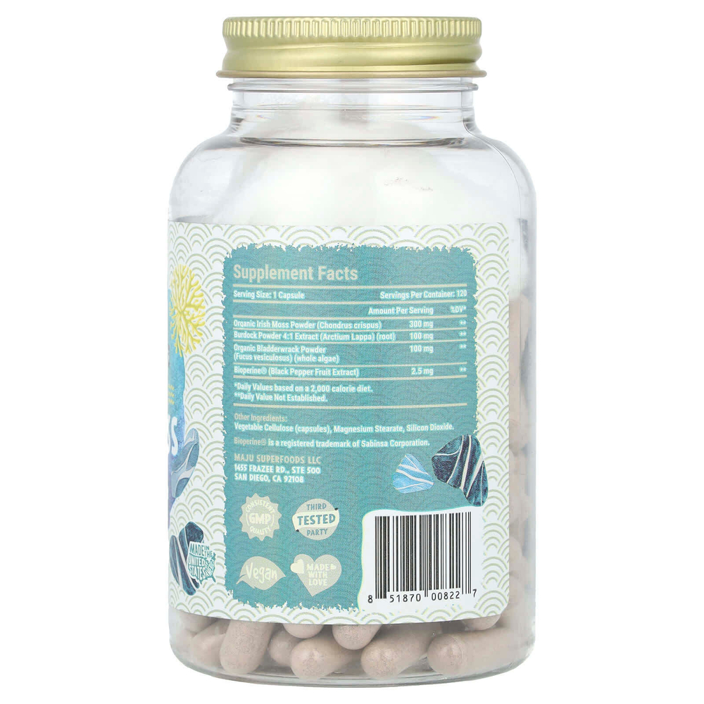 Maju Superfoods, дикий морской мох, 120 капсул