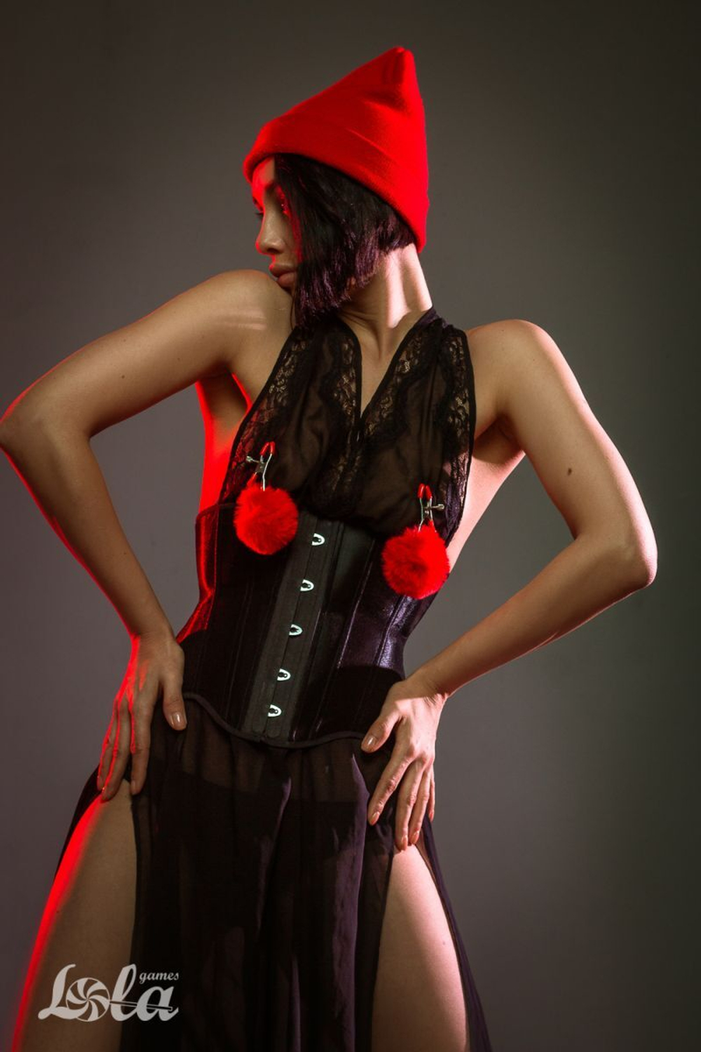 Зажимы на соски Lola Games Angelic с красными меховыми шариками