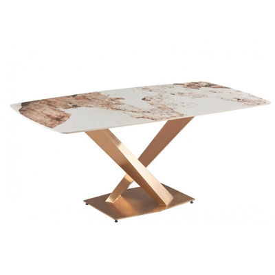 Стол обеденный Интерно матовый , 180х90х75 см, белый мрамор