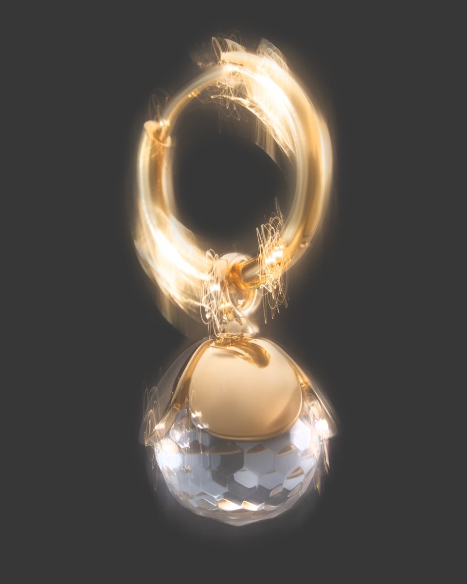 Моносерьга Цветочный Хрусталь