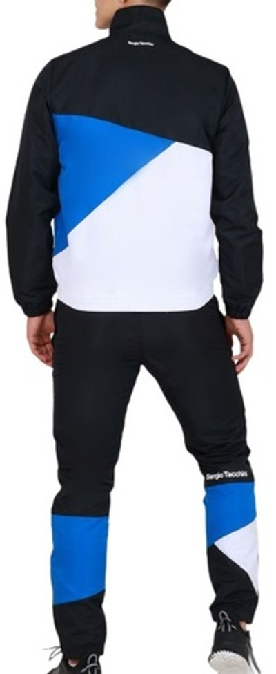 Мужской теннисный костюм Sergio Tacchini Equilatero Tracksuit - black/blue/white