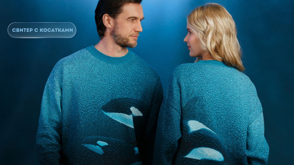 свитер с косатками